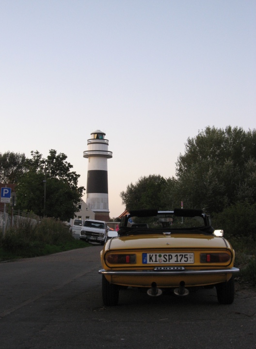 My Triumph Spitfire MKIV 1500 at the lighthouse in Bülk